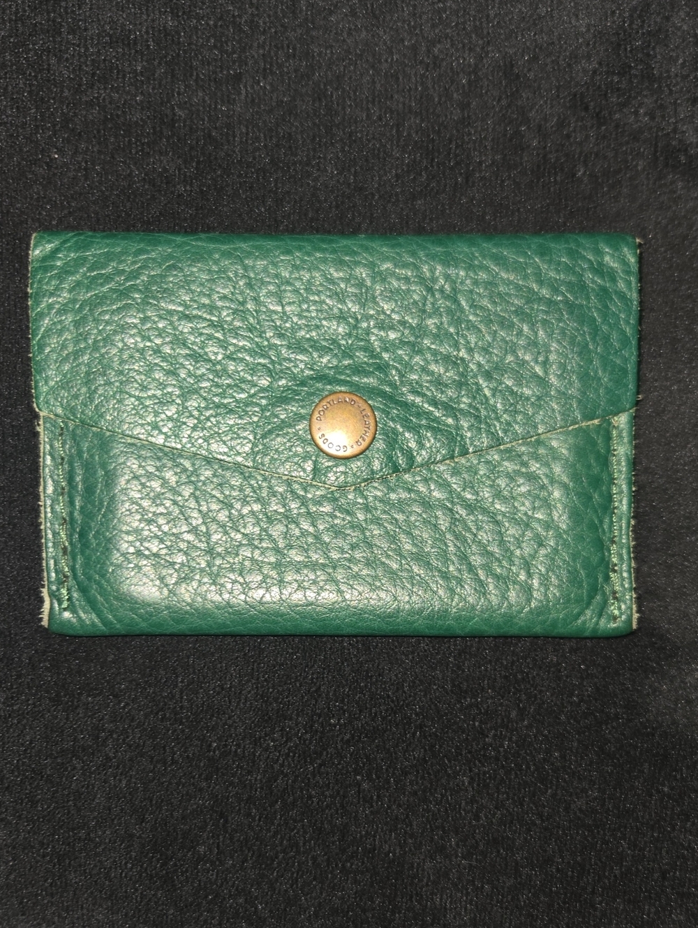 Green Leather Snap Card Case